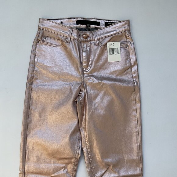 Guess Women’s 1981 High Rise Skinny Jeans Foil Gold Metallic Size 28 - Picture 3 of 8